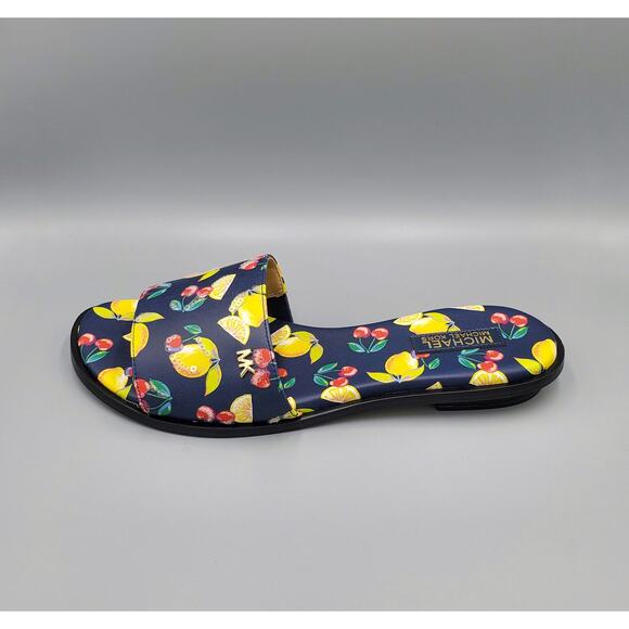 NIB Michael Kors Deanna Sequined Fruit Print Slide Sandal Navy Multi Size 7M - Picture 9 of 16